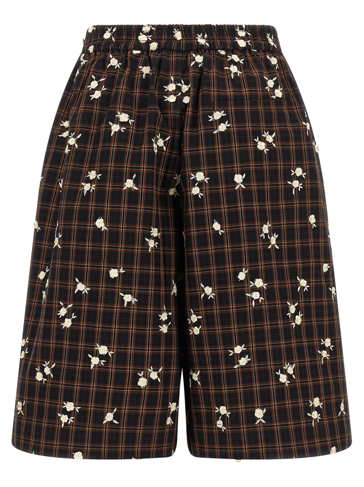 Ganni Check Flower Bermuda Shorts
