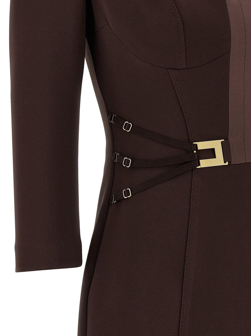 Elisabetta Franchi Logo Dress With Elastic Bands