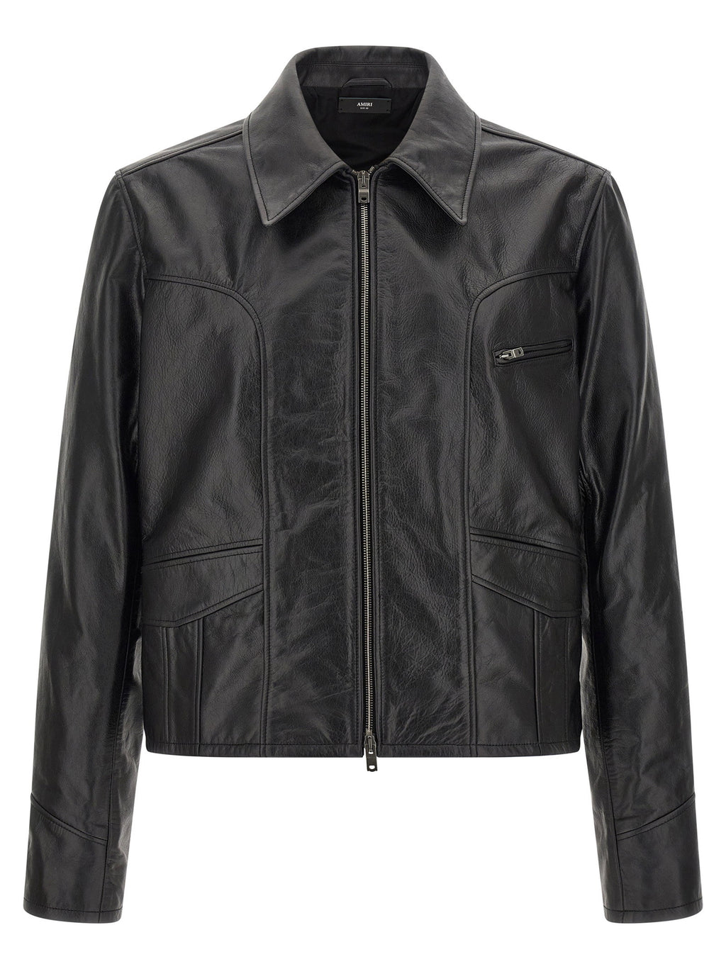 Amiri Leather Jacket With Zip