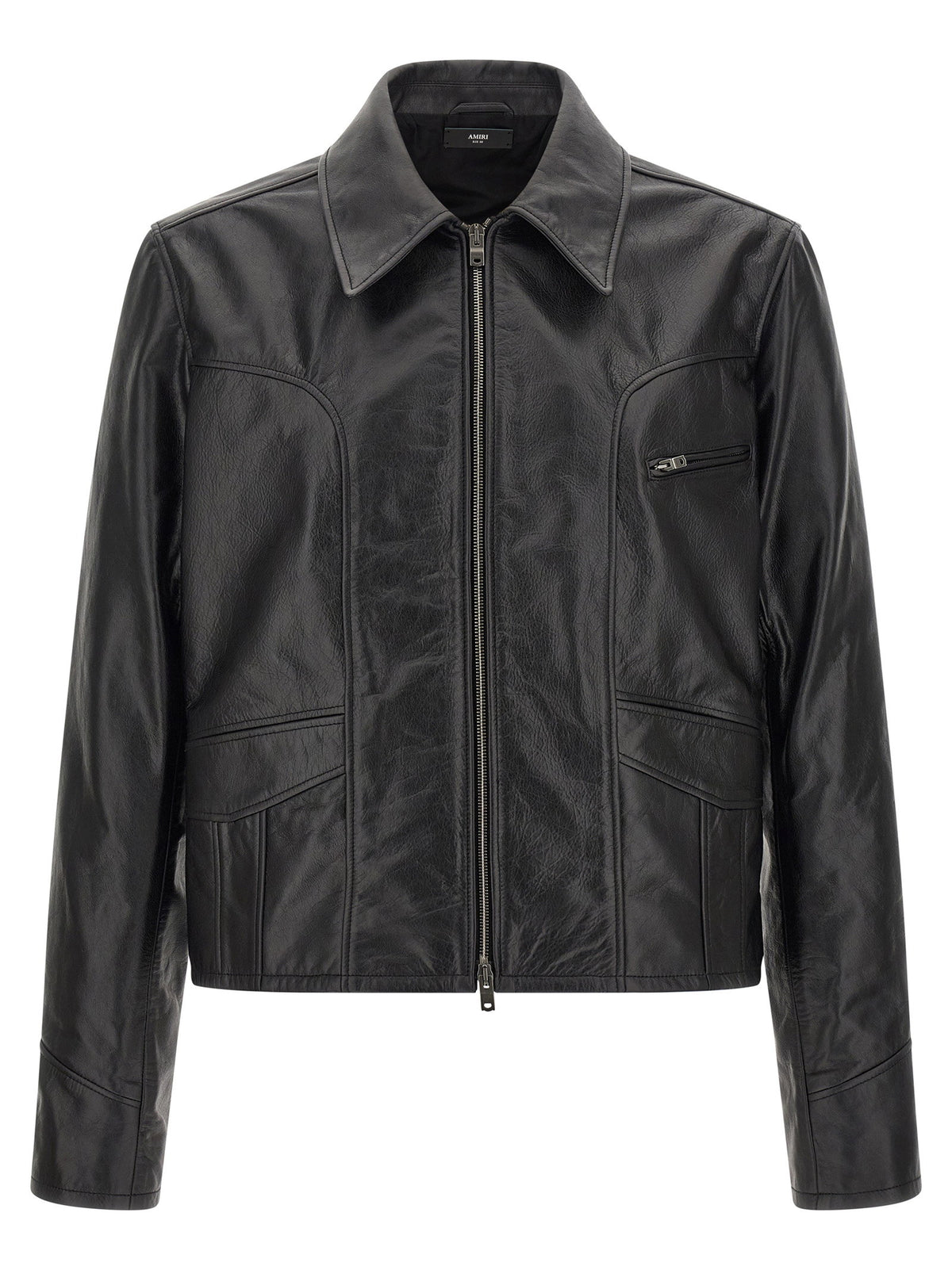Amiri Leather Jacket With Zip