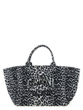 Ganni Leopard Sequin Xxl Tote Shopping Bag Ganni