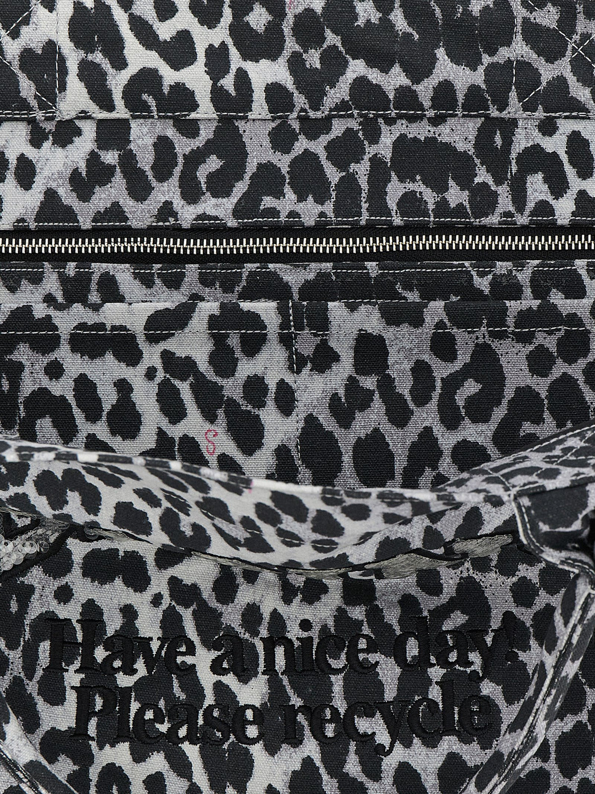 Ganni Leopard Sequin Xxl Tote Shopping Bag Ganni