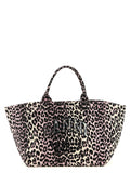 Ganni Leopard Sequin Xxl Tote Shopping Bag Ganni