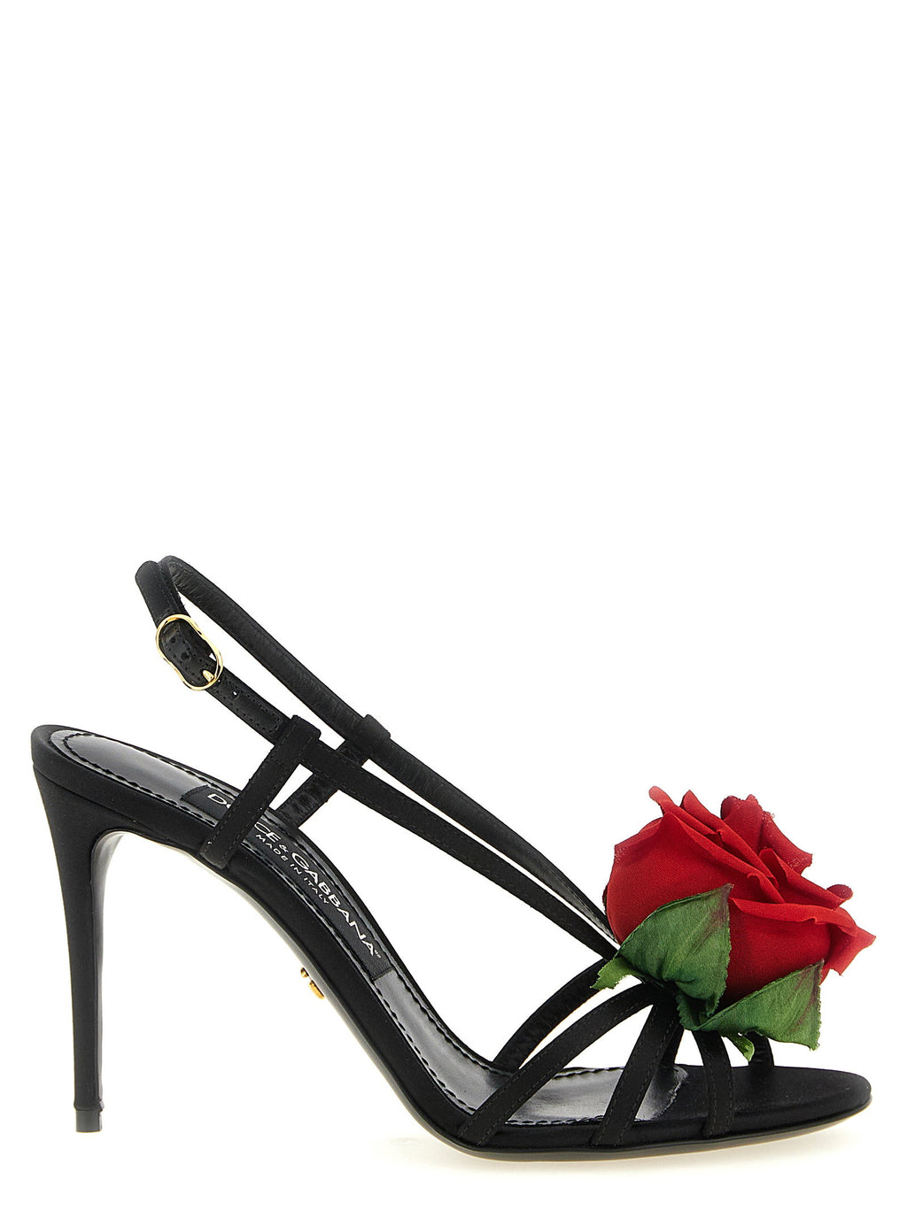 Dolce&Gabbana Satin Sandals With Flower
