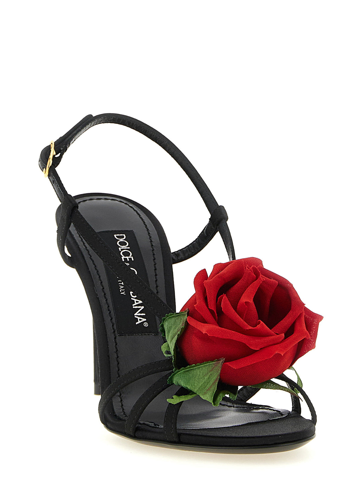 Dolce&Gabbana Satin Sandals With Flower