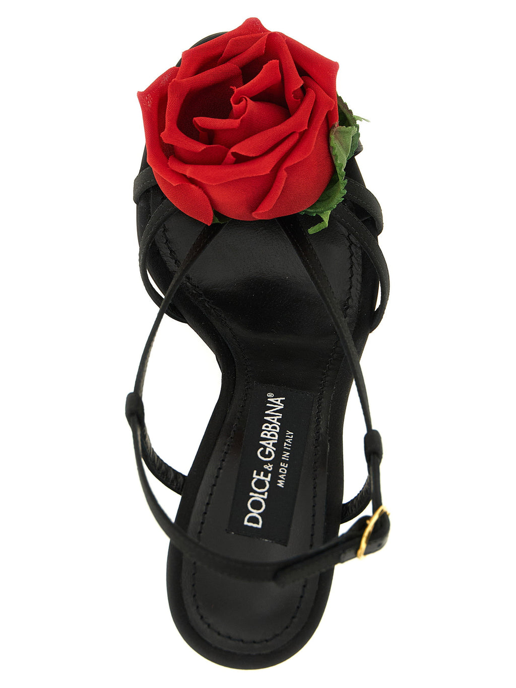 Dolce&Gabbana Satin Sandals With Flower
