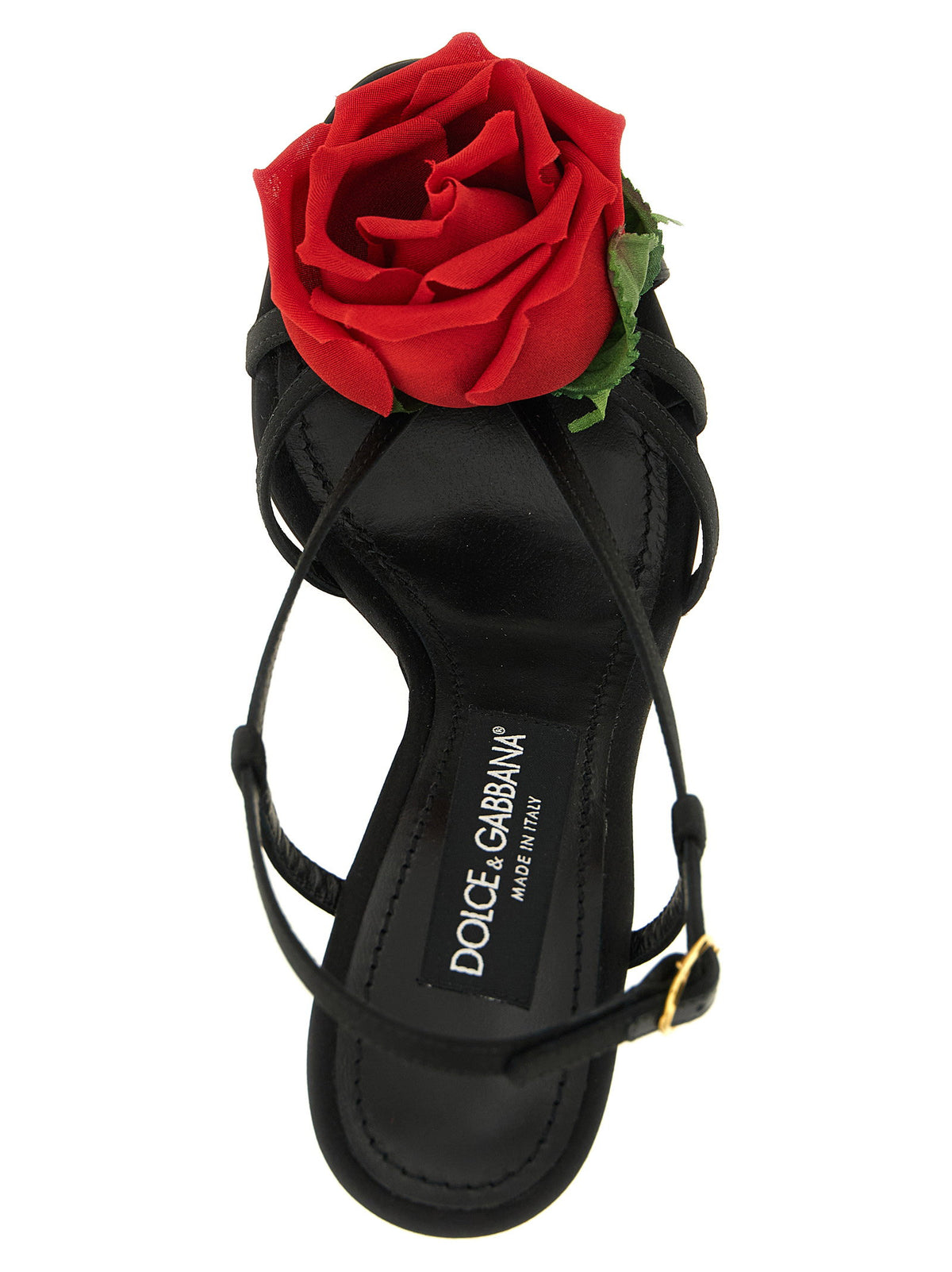 Dolce&Gabbana Satin Sandals With Flower