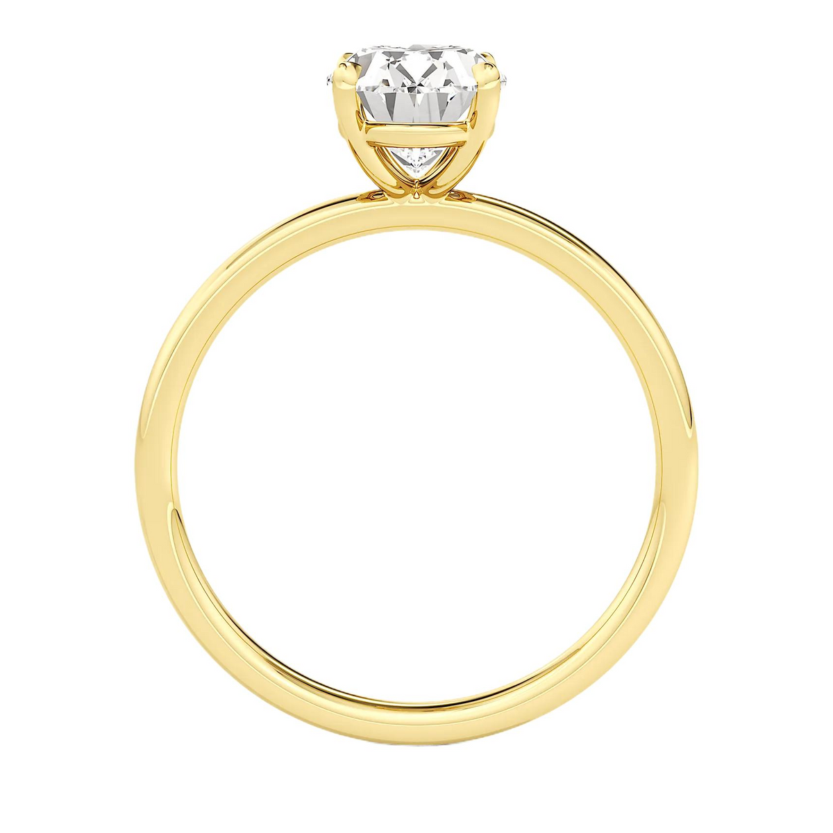 1.50 CTW Oval Cut Certified Moissanite Solitaire Ring in 14kt Yellow Gold Over Sterling Silver