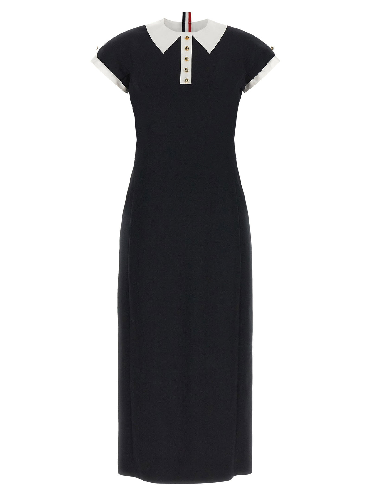 Thom Browne Polo Dress With Intarsia And Rwb Detail
