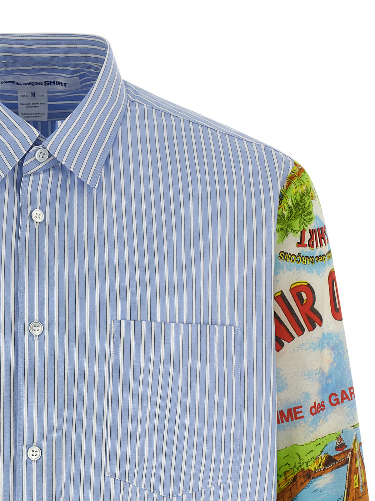 Comme Des Garcons Shirt Patterned Sleeve Shirt