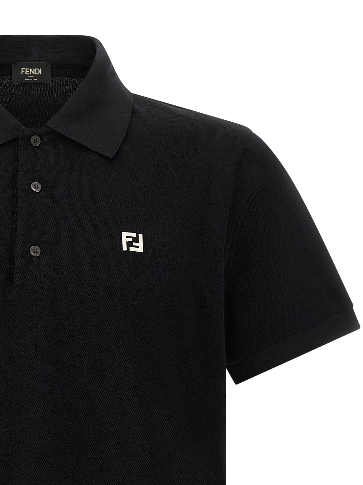 Fendi Ff Metallic Logo Polo Shirt