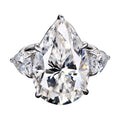 AGI Certified 5.00 CTW Pear Cut Lab Diamond Three Stone Engagement Ring in 14K White Gold