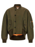 J.w.anderson Green Bomber Jacket With Asymmetric Hem J.w.anderson