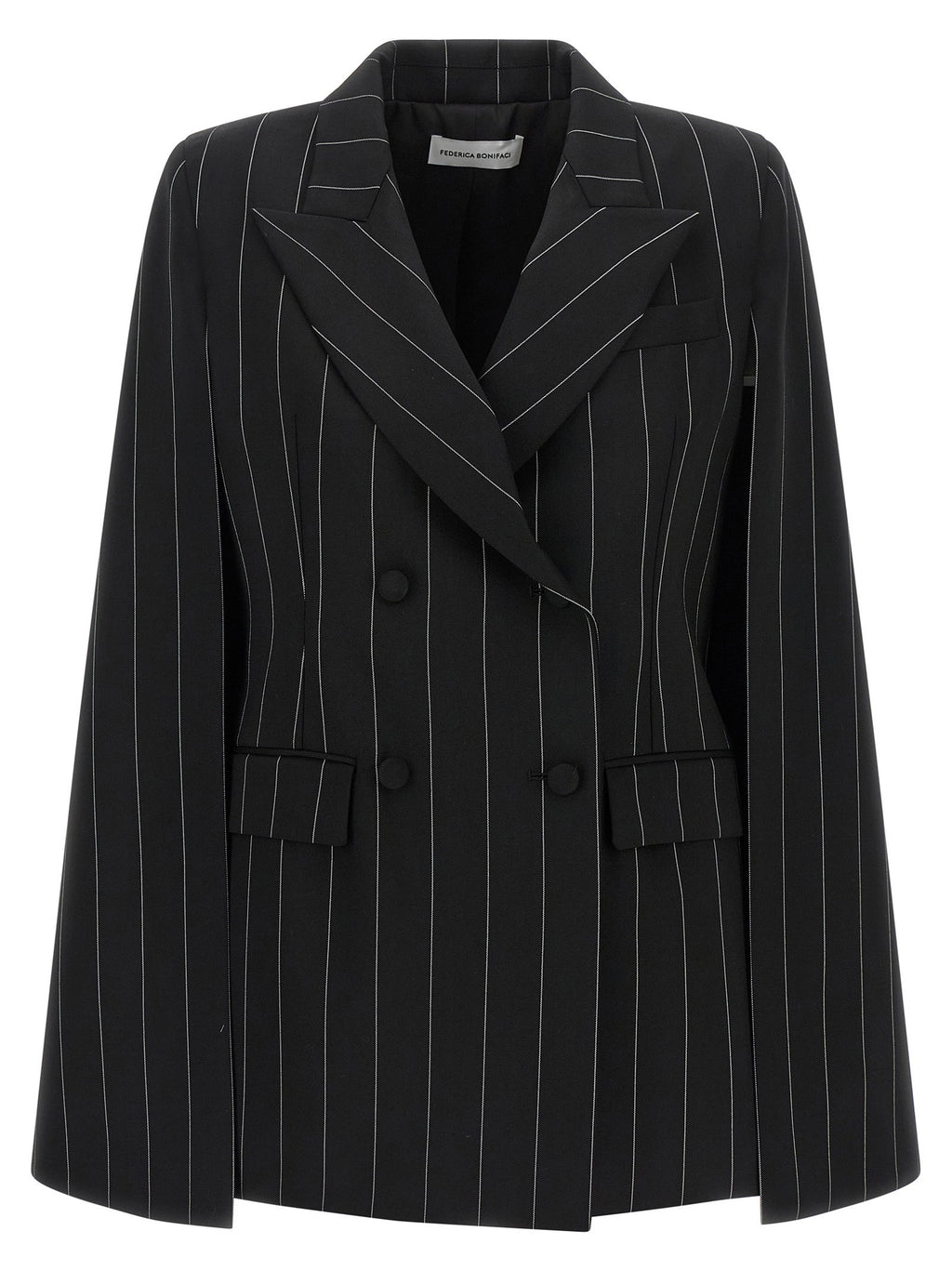 Federica Bonifaci Pinstripe Tuxedo Cape