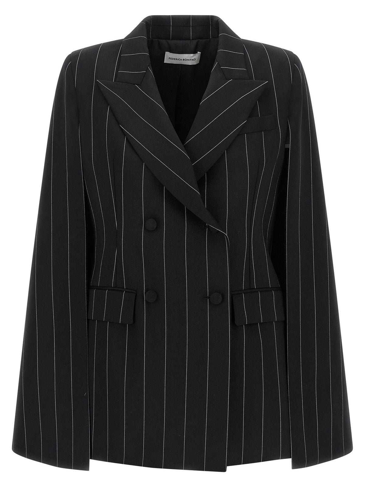 Federica Bonifaci Pinstripe Tuxedo Cape