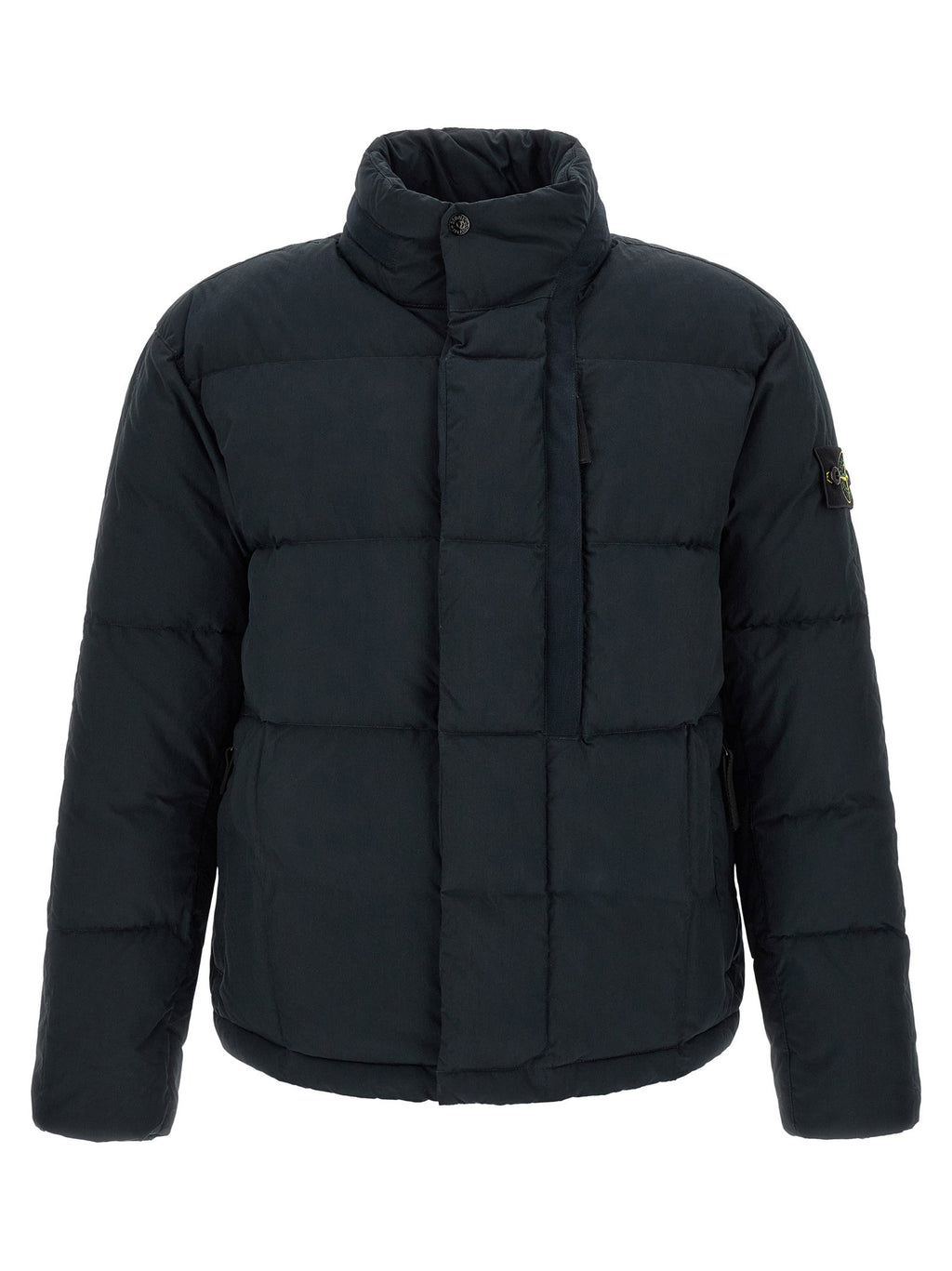 Stone Island Imb Piuma Rds Down Jacket With Logo Badge Stone Island