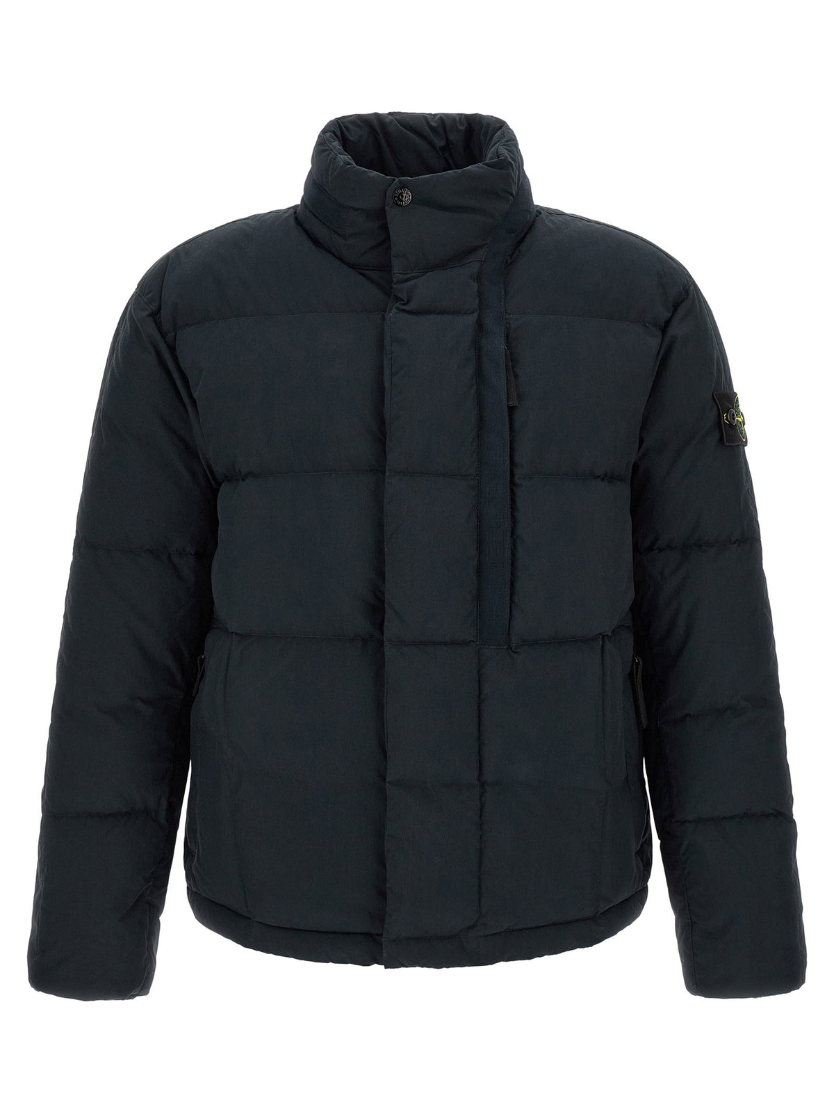 Stone Island Imb Piuma Rds Down Jacket With Logo Badge Stone Island