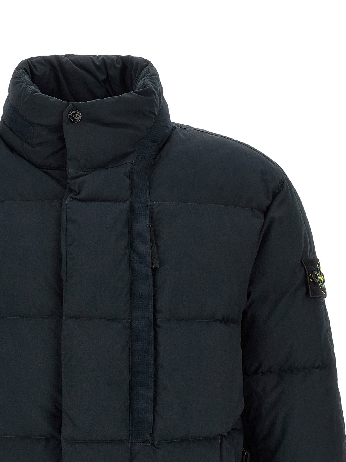 Stone Island Imb Piuma Rds Down Jacket With Logo Badge Stone Island