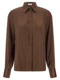 Brunello Cucinelli Stretch Silk Satin Shirt