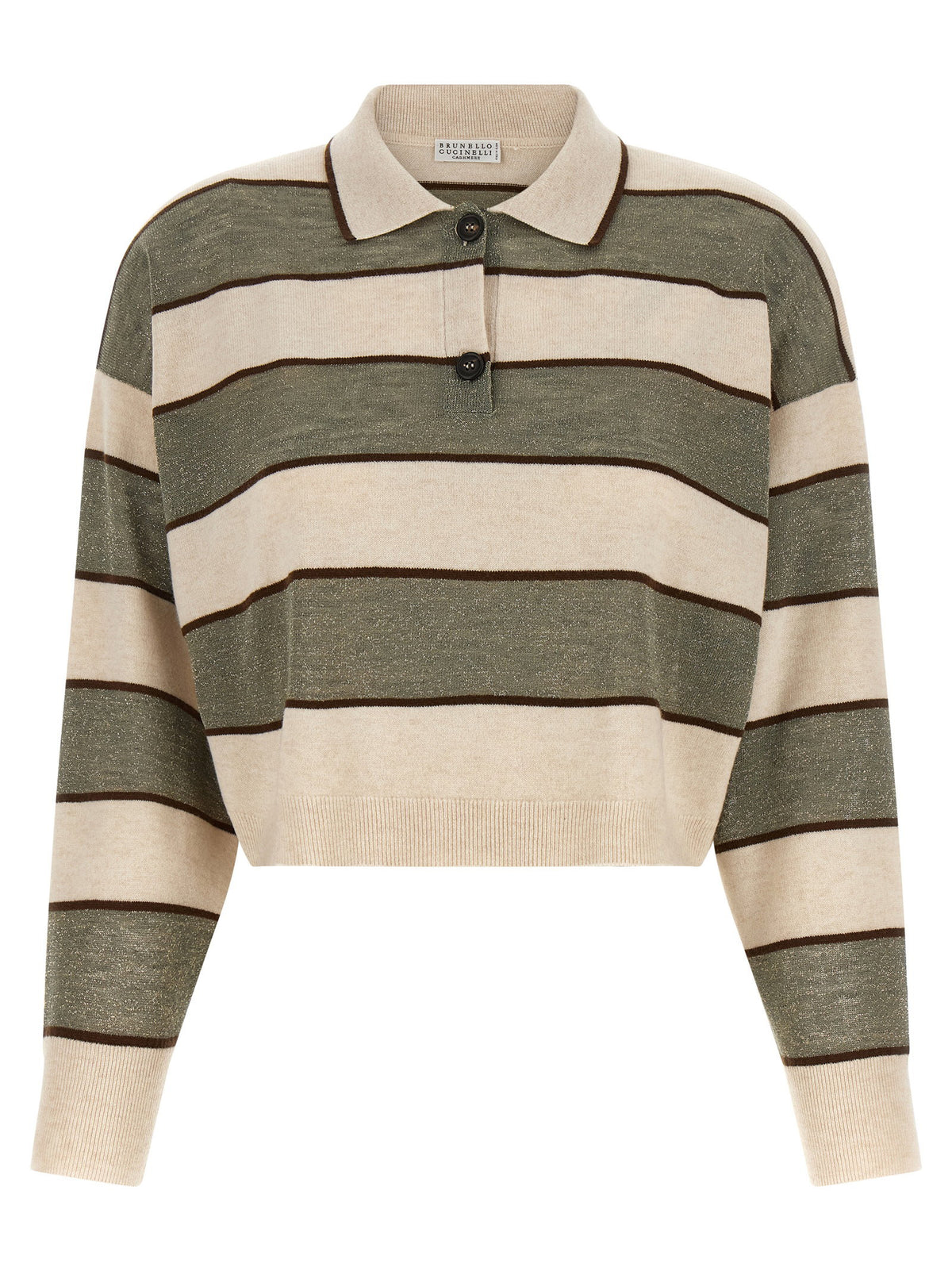 Brunello Cucinelli Sparkling Stripes Polo Shirt