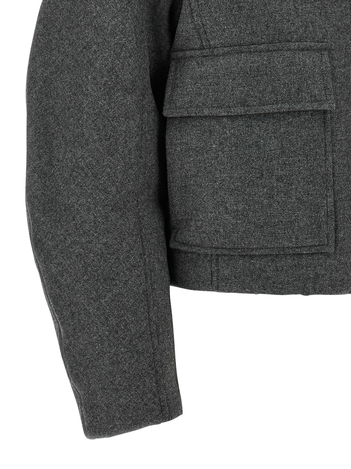 Brunello Cucinelli Shearling Collar Cropped Jacket