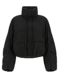 Brunello Cucinelli Micro Sequin Pinstriped Crop Down Jacket Brunello Cucinelli