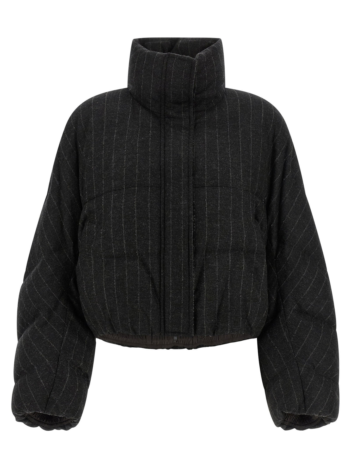 Brunello Cucinelli Micro Sequin Pinstriped Crop Down Jacket Brunello Cucinelli