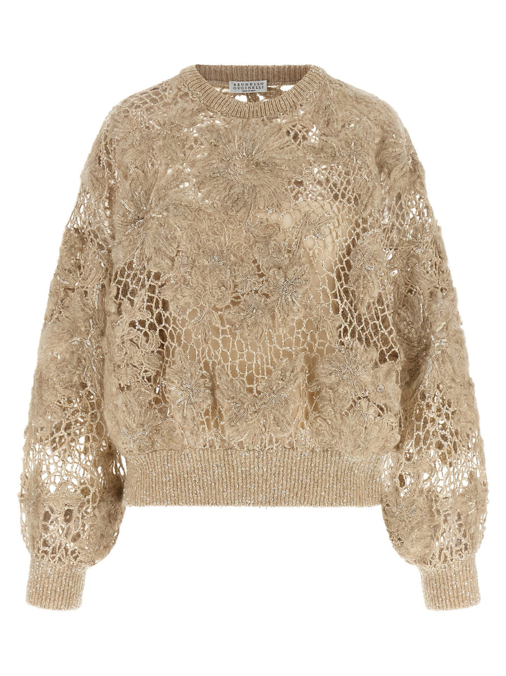Brunello Cucinelli Whispering Bloom Embroidery Sweater