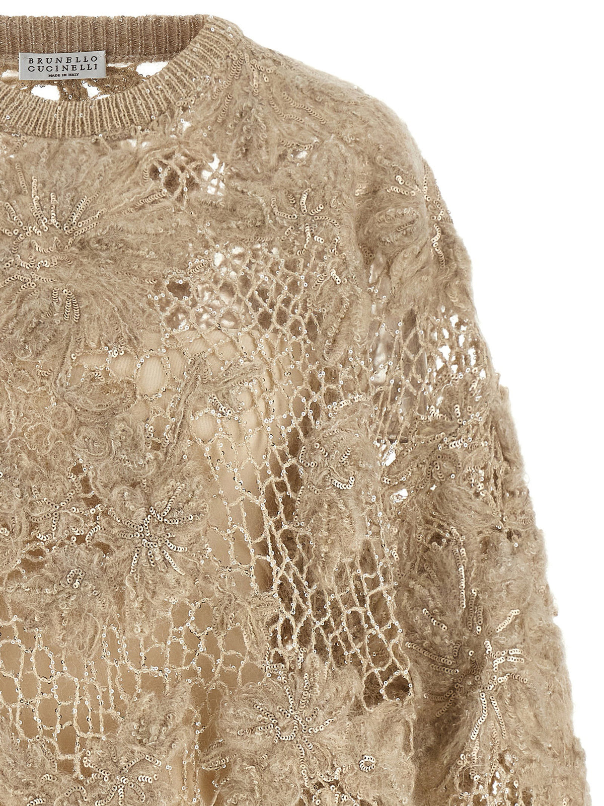Brunello Cucinelli Whispering Bloom Embroidery Sweater