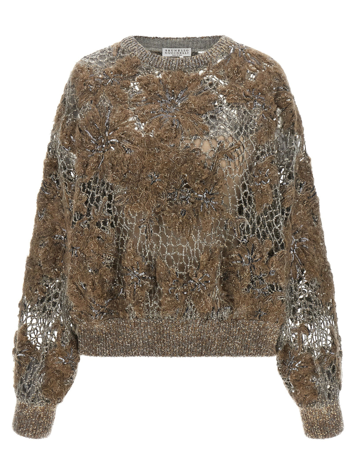 Brunello Cucinelli Whispering Bloom Embroidery Sweater