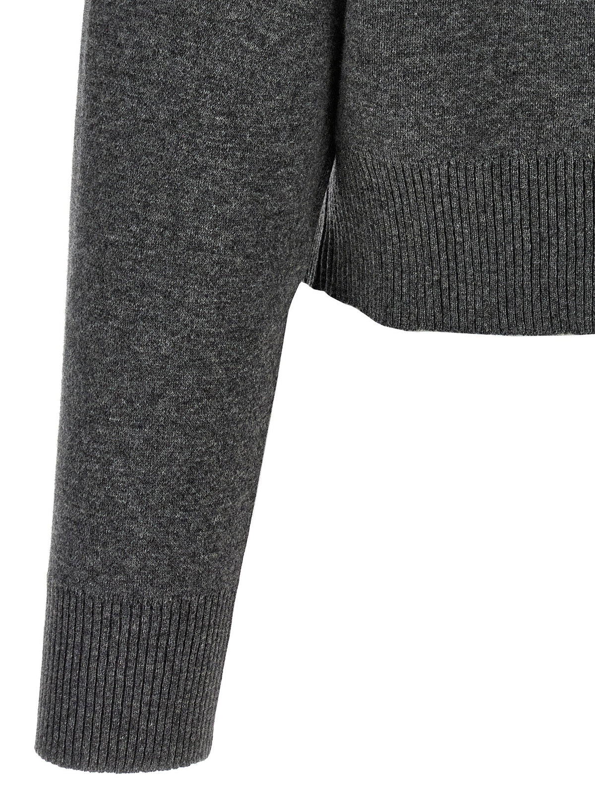 Brunello Cucinelli Shiny Zipper Pull Wool Cardigan