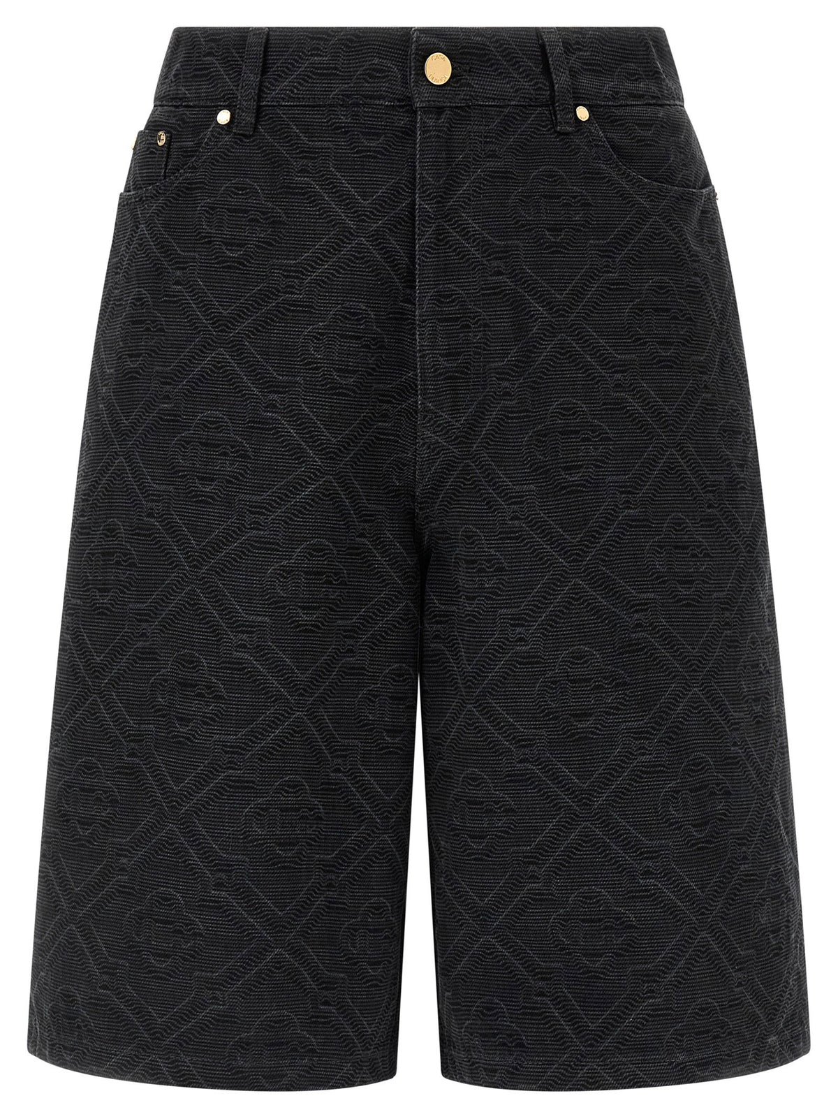 Casablanca Laser Monogram Denim Bermuda Shorts