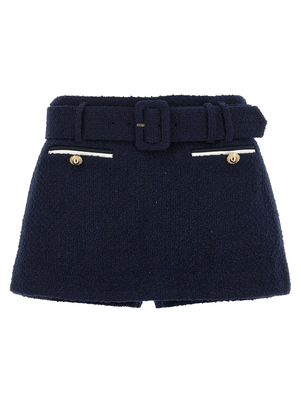 Self-Portrait Bouclé Wool Skort