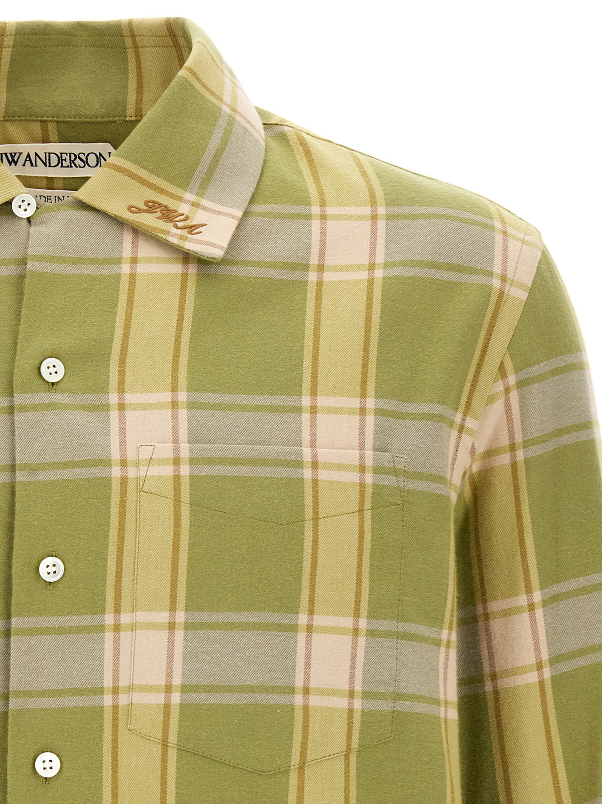 J.w.anderson Green Check Shirt J.w.anderson