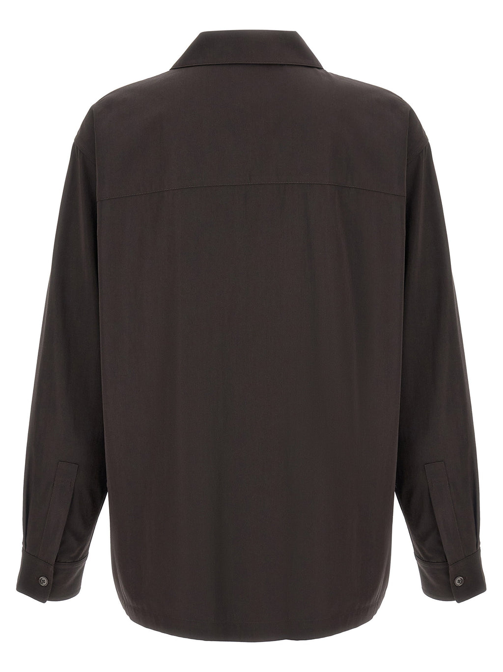 Lemaire Brown Wool Gabardine Overshirt