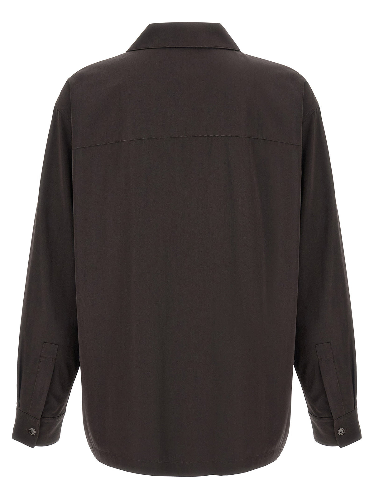 Lemaire Brown Wool Gabardine Overshirt