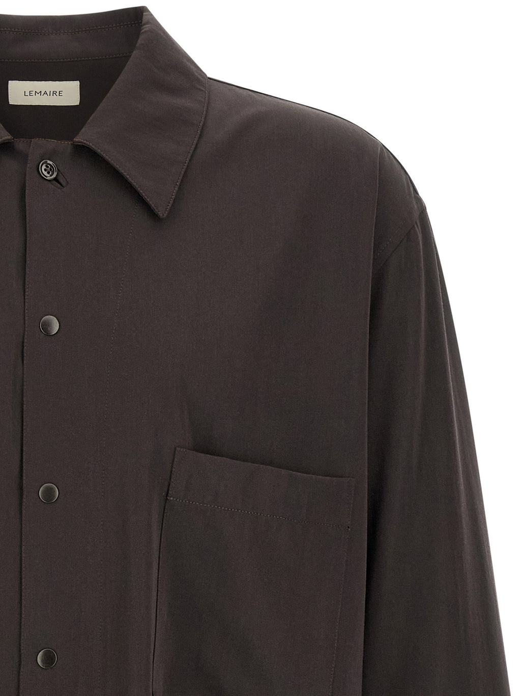 Lemaire Brown Wool Gabardine Overshirt