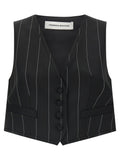 Federica Bonifaci Pinstriped Crop Vest