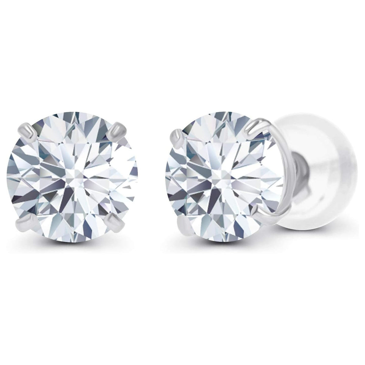 1.50 CTW AGI Certified Lab-Grown Diamond Stud Earrings in 14K Gold – D Color VS Round Brilliant
