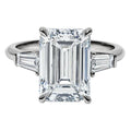 5.50 CTW IGI Certified F/VS Lab Grown Emerald Cut Diamond Ring with Tapered Baguettes in 14K White Gold