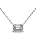 3.00 CTW AGI Certified Lab-Grown Emerald-Cut Diamond Solitaire Pendant in Choice Of 14K White or Yellow Gold