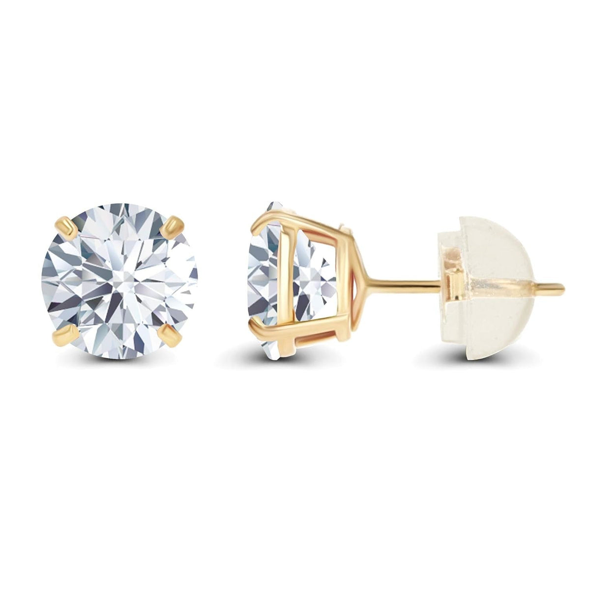 1.50 CTW AGI Certified Lab-Grown Diamond Stud Earrings in 14K Gold – D Color VS Round Brilliant