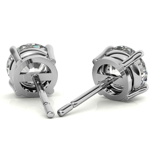 1 CTW Lab-Grown Diamond Stud Earrings - G/VS Clarity - 14k Gold Over Sterling Silver - White or Yellow Gold Option