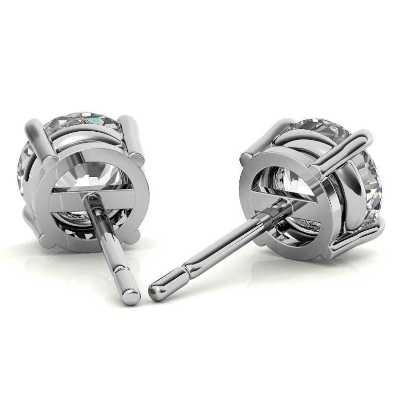 Certified 1.60 CTW Genuine Moissanite Stud Earrings – DEF Color, IF–VS1 Clarity, 14k Gold Over Sterling Silver